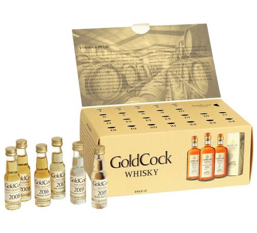 Degustační kalendář Gold Cock 24×0,02l 49,2%