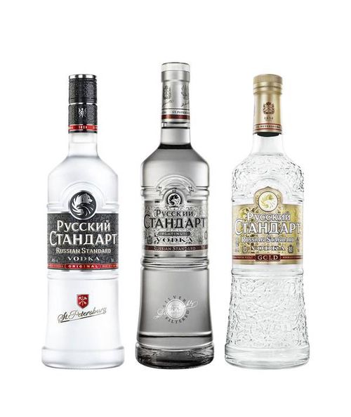 Zvýhodněný set = 1 ks Russian Standard Original + 1 ks Platinum + 1 ks Gold 40,0% 0,7 l