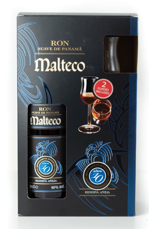 Malteco 10y 0,7l 40% + 2x sklo GB