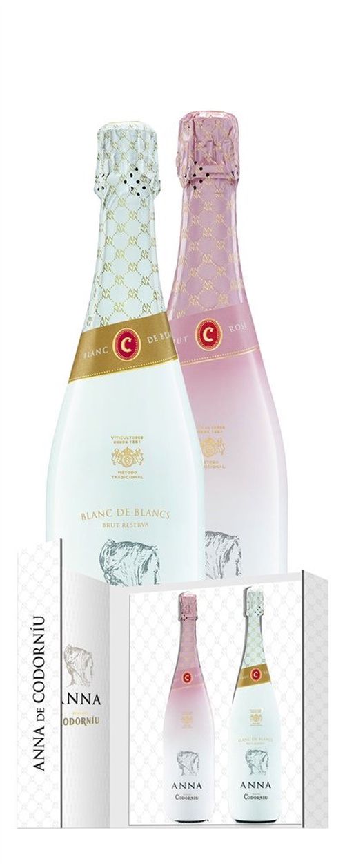 Anna de Codorníu Blanc de Blancs Brut Reserva & Brut Rose 2×0,75l 11,5% GB