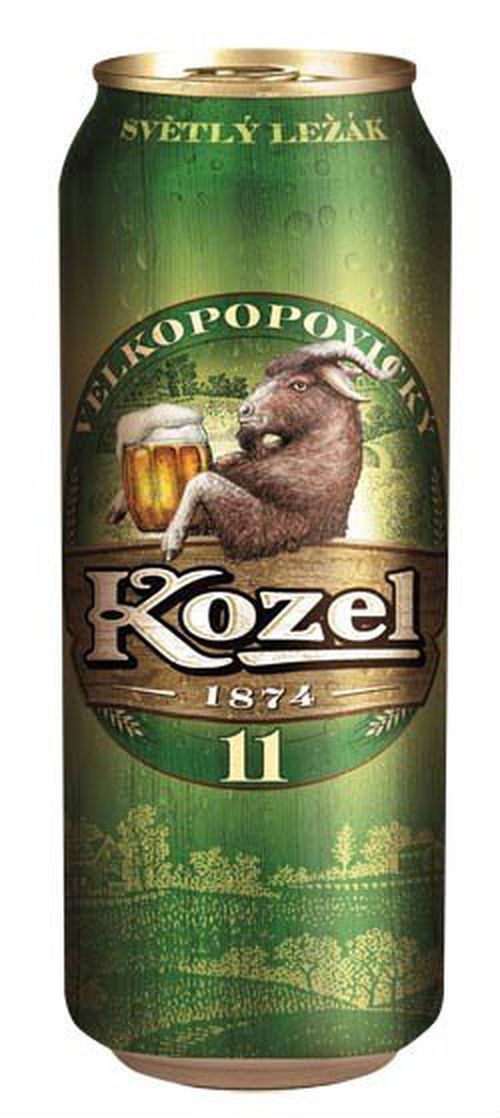 Kozel světlý ležák 11° 6×0,5l 4,6% Plech