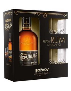 Božkov Republica Exclusive 8y 0,5l 38% + 2x sklo GB