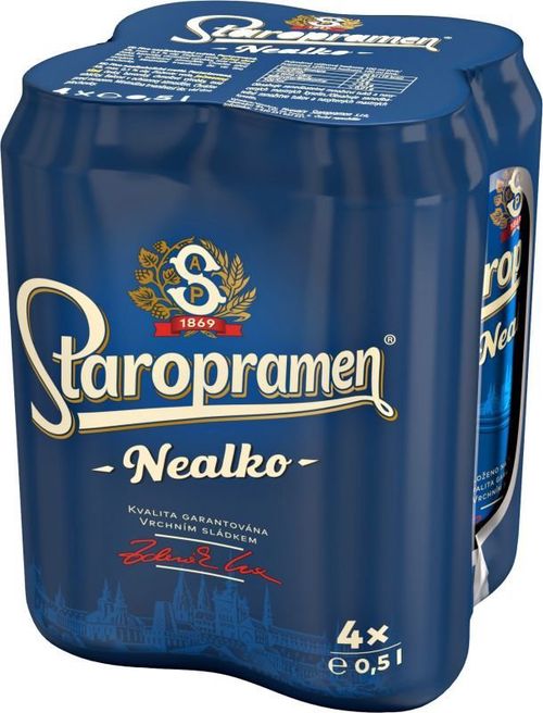 Staropramen Nealko 4×0,5l 0,5% Plech