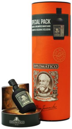 Diplomático Mantuano + Mini Diplomático Reserva Exclusiva 40% 0.7L + 0,05L