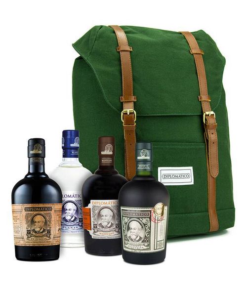 Diplomático sada: Reserva Exclusiva, Mantuano, Planas, Seleccion de Familia + originální batoh 42,5% 0,7 l